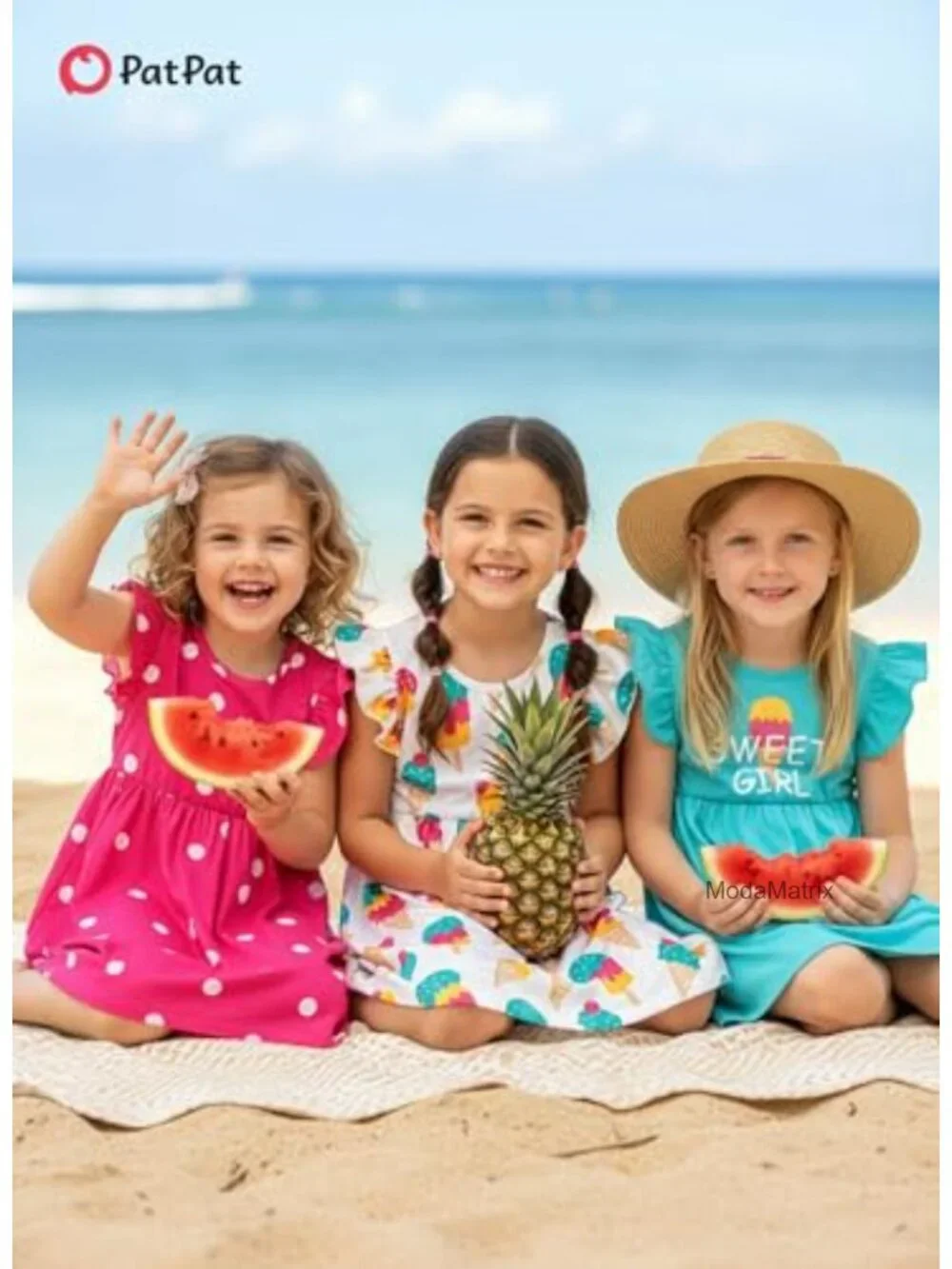 Girls Ruffle Sleeve Twirl Dress Set 2/3 Pack Cotton Blend Cute Summer Outfit